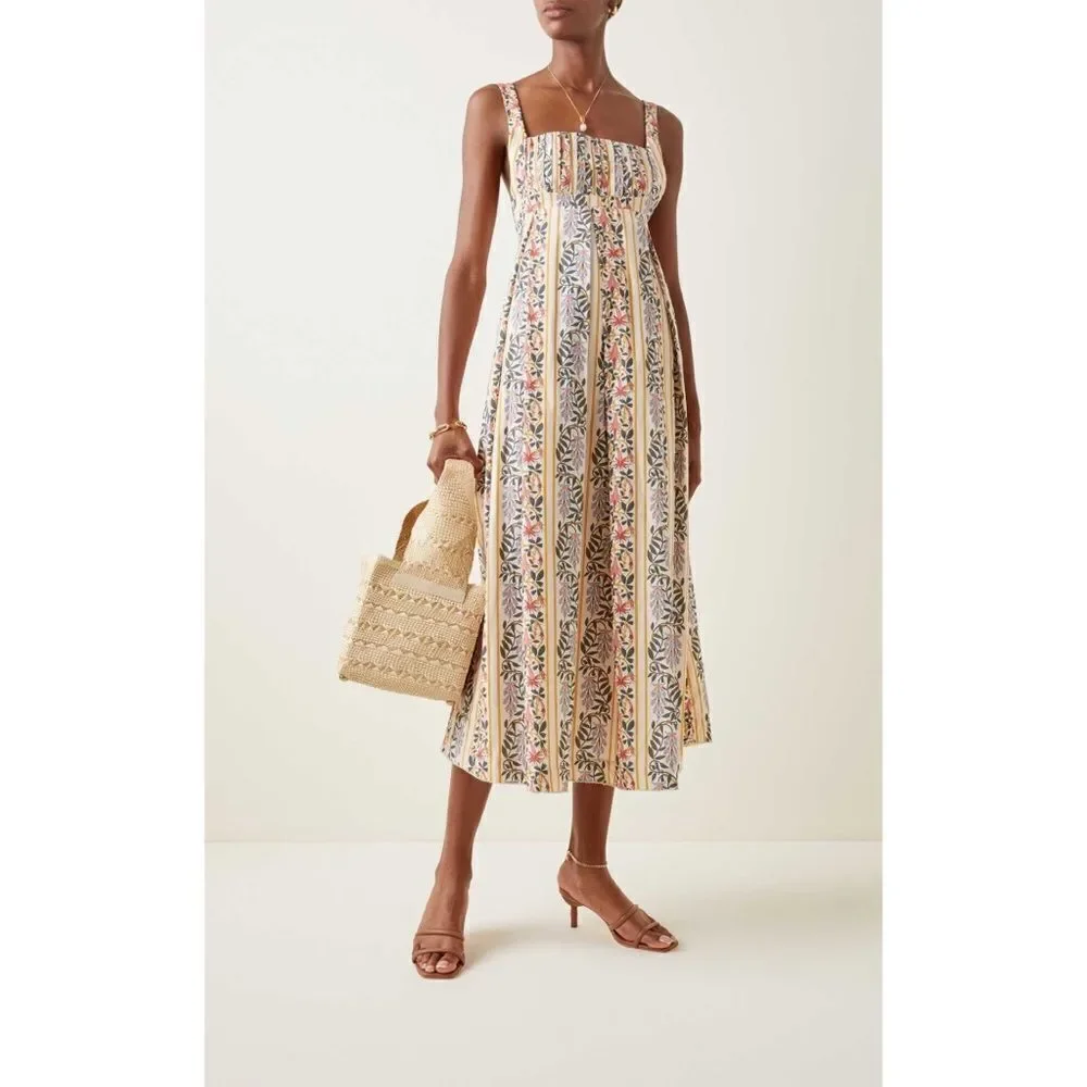 Agua by Agua Bendita Hortensia Pleated Floral Cotton Maxi Dress - Picture 3 of 13